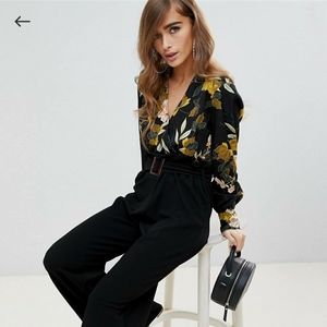 ASOS Boohoo Petite Floral Bodysuit NWT